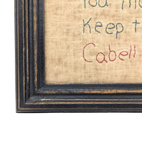 1915 Framed Needlework "Rules of Conduct for Teachers" Cabell County, WV