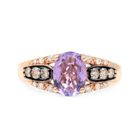 Le Vian 14K Rose Gold Amethyst & Diamond ring - Size 7