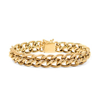 13K Gold Woven 12mm Link 7 3/8” Bracelet