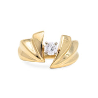 Vintage 14K Gold 1/4ct Diamond Solitaire Ring - Size 5.5