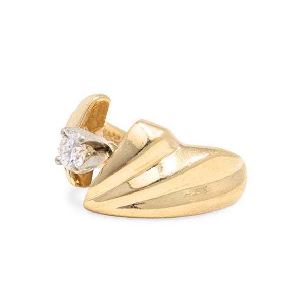Vintage 14K Gold 1/4ct Diamond Solitaire Ring - Size 5.5