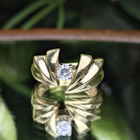 Vintage 14K Gold 1/4ct Diamond Solitaire Ring - Size 5.5