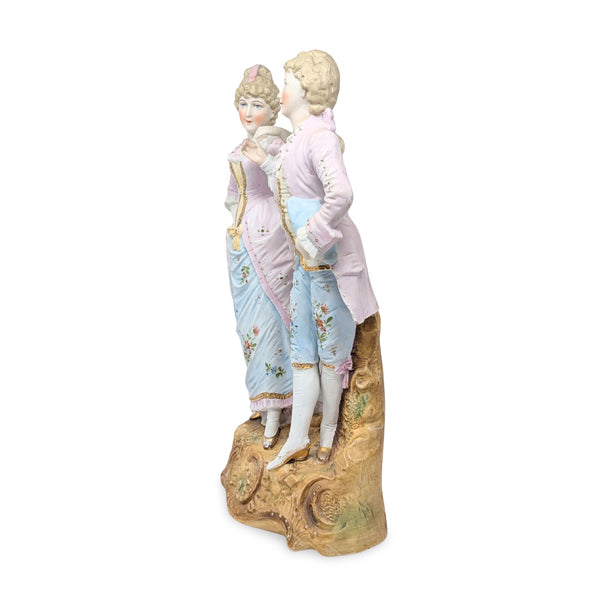 Hal-Sey Fifth Japan 15" Bisque Porcelain Courting Couple Figurine