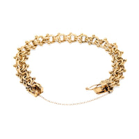Vintage Yellow Gold Centipede Link 6 3/4" Bracelet