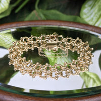 Vintage Yellow Gold Centipede Link 6 3/4" Bracelet