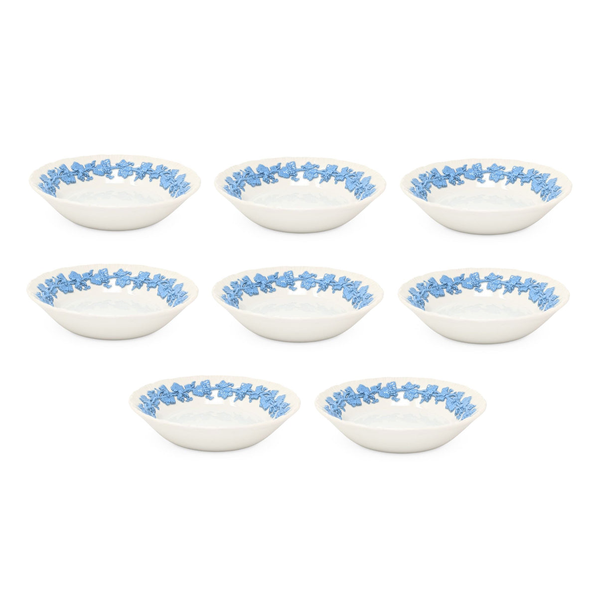 Wedgwood "Lavender on Cream" Shell Edge Fruit/Dessert Bowls (Set of 8)