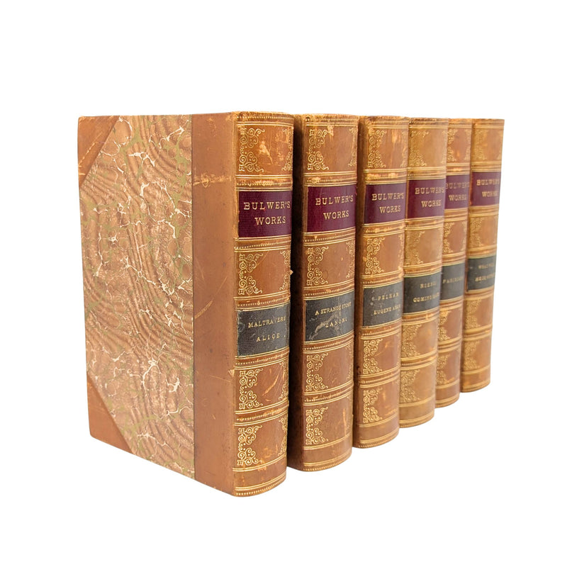 Bulwer's Works, The Continental Press c. 1900, 6 Half Bound Books