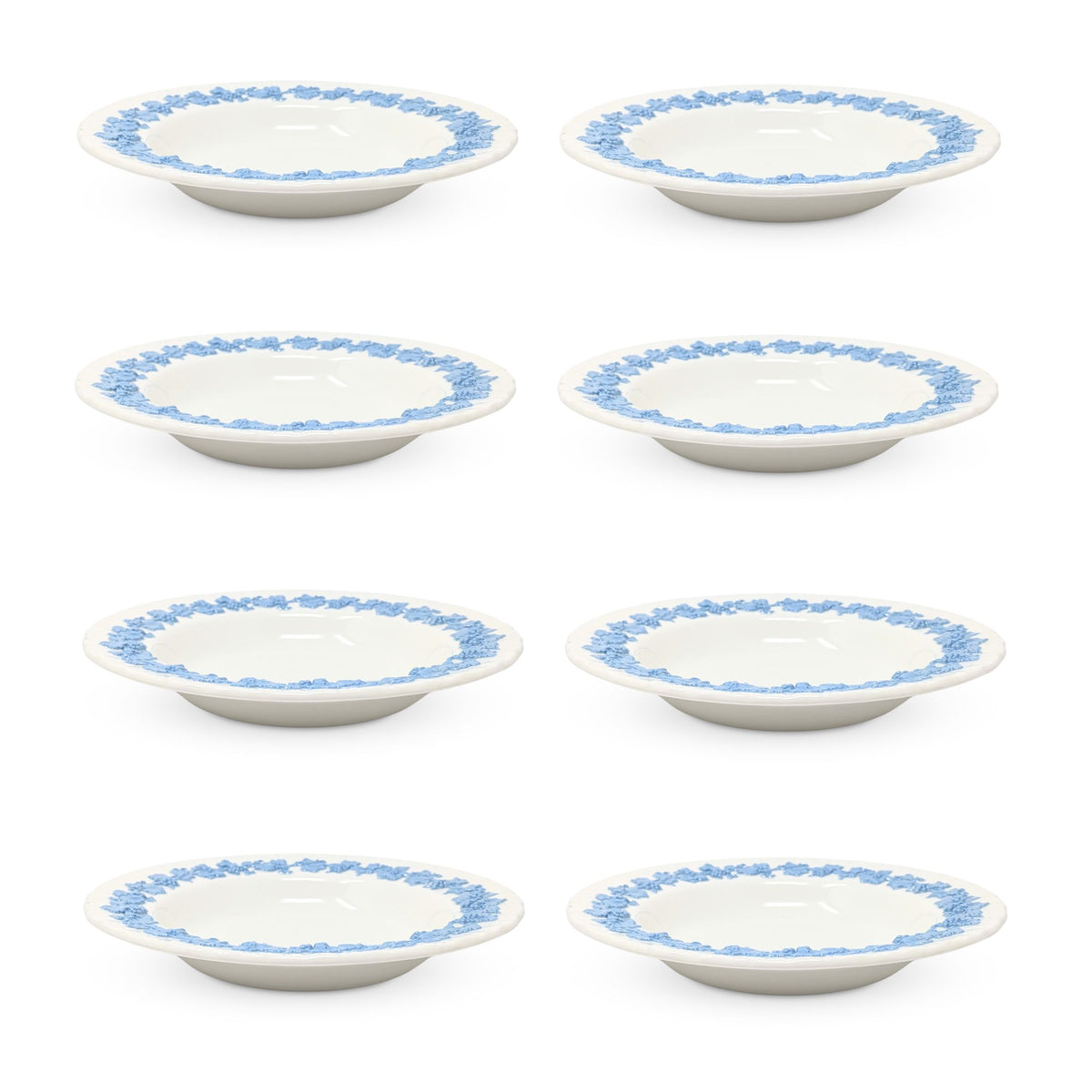 Wedgwood "Lavender on Cream" Shell Rim Soup Bowls (Set of 8)