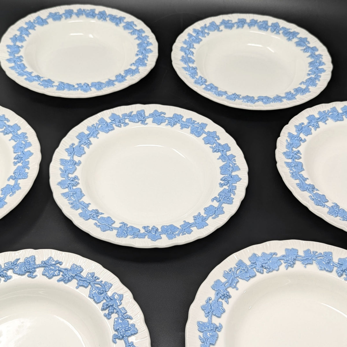 Wedgwood "Lavender on Cream" Shell Rim Soup Bowls (Set of 8)