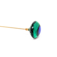 Antique Glass "Peacock Eye" Hat Pin