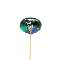 Antique Glass "Peacock Eye" Hat Pin