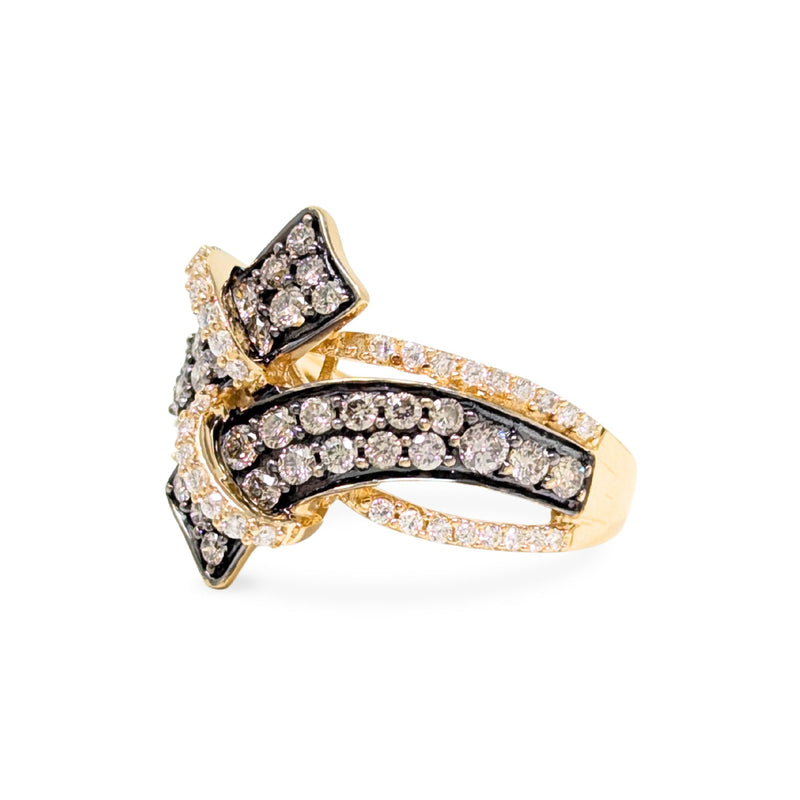 Le Vian 14K Gold 1.2tcw Vanilla/Chocolate Diamond Ribbon Ring - Size 7