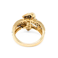 Le Vian 14K Gold 1.2tcw Vanilla/Chocolate Diamond Ribbon Ring - Size 7