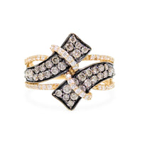 Le Vian 14K Gold 1.2tcw Vanilla/Chocolate Diamond Ribbon Ring - Size 7