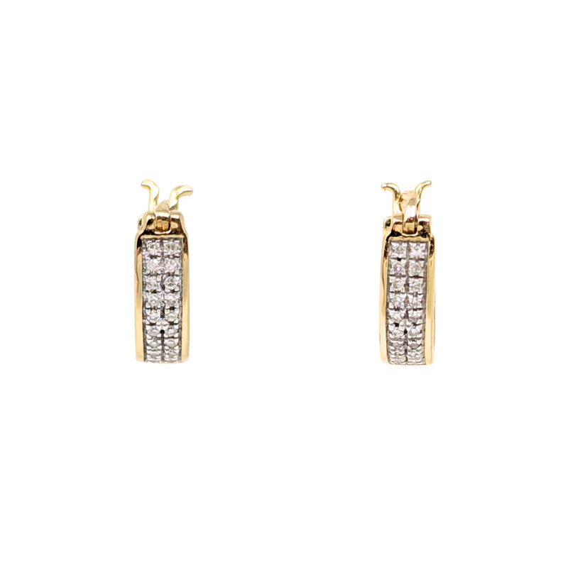 14K Gold 36 Diamond Mini Hoop Earrings