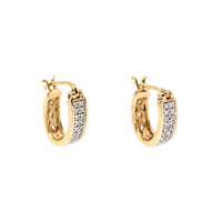 14K Gold 36 Diamond Mini Hoop Earrings