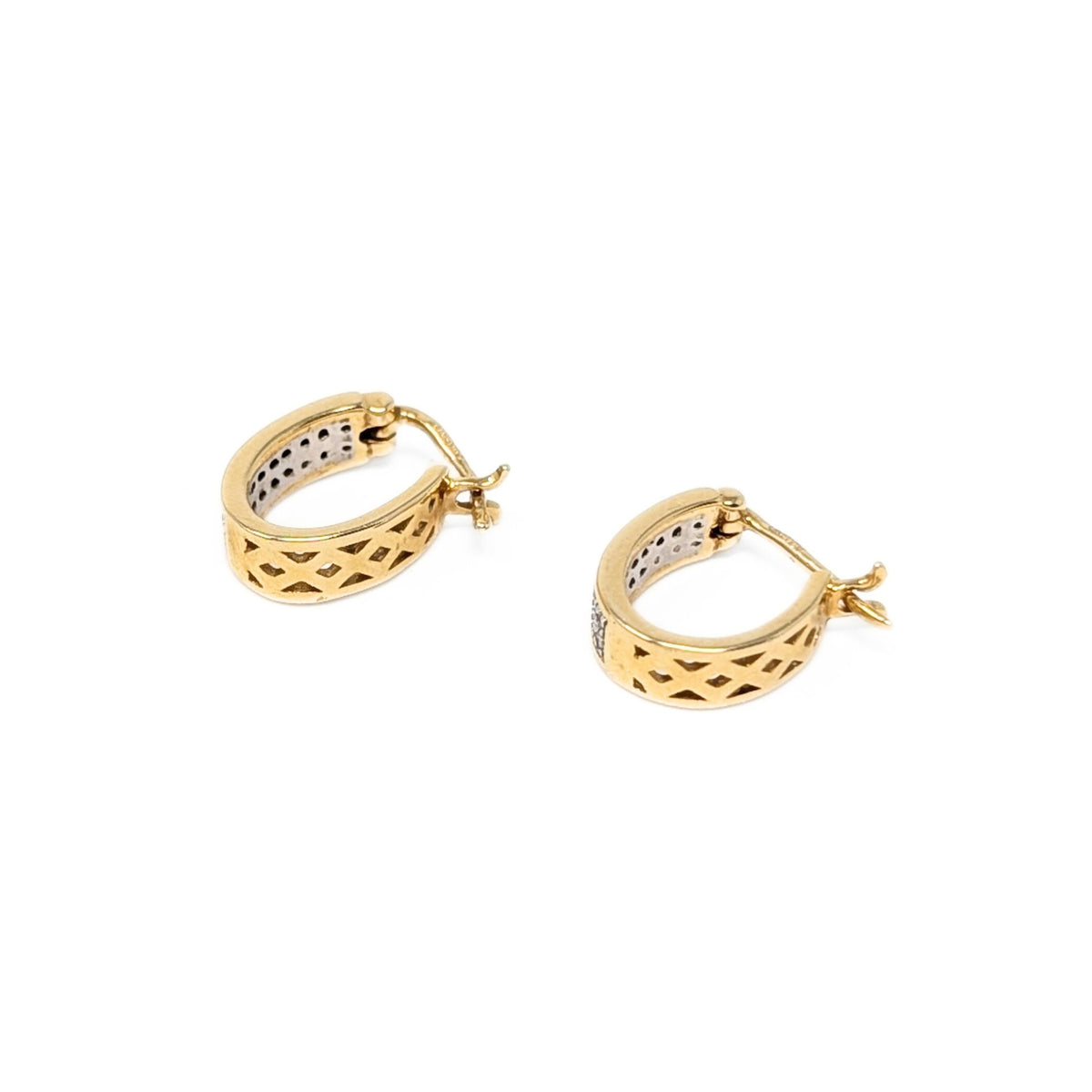 14K Gold 36 Diamond Mini Hoop Earrings