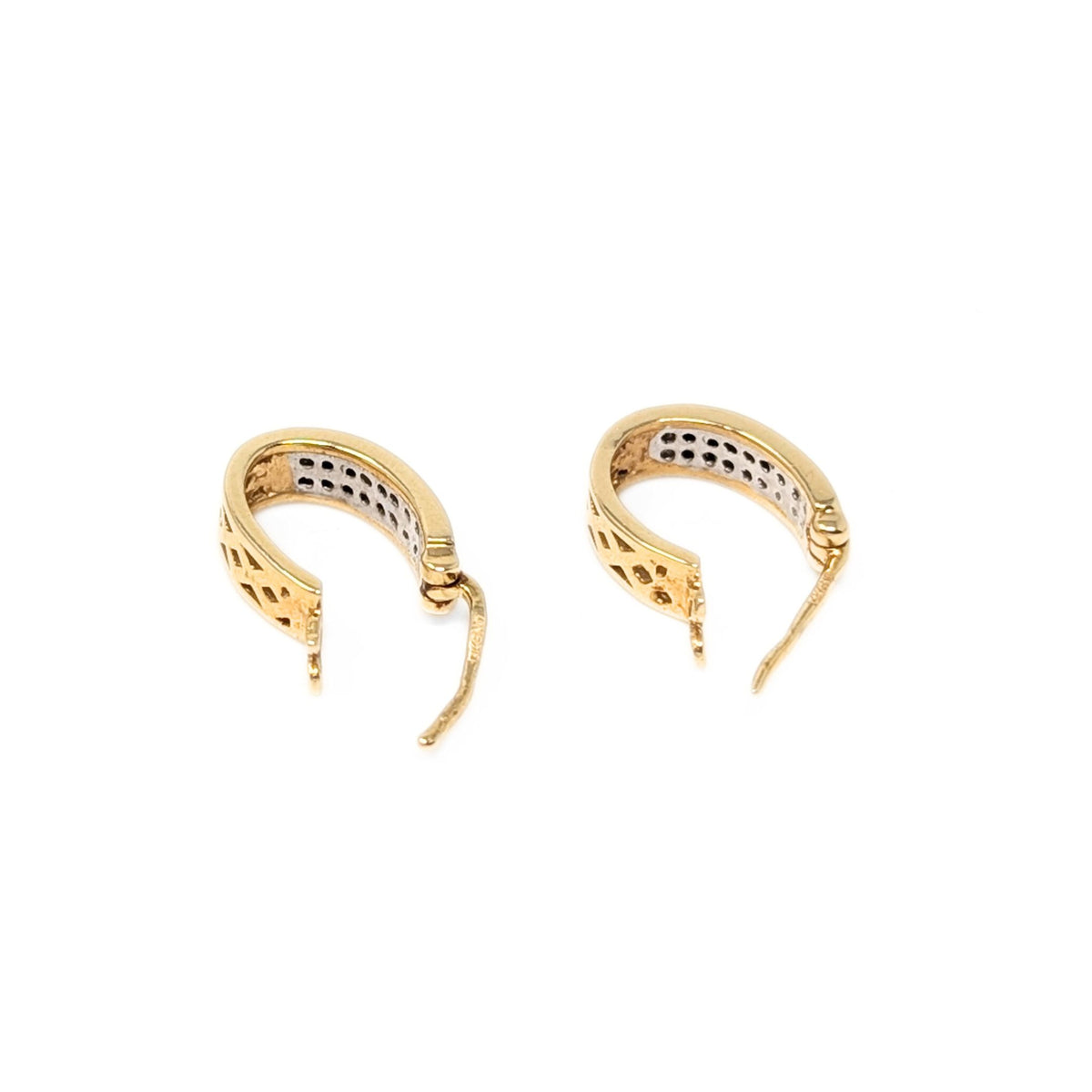 14K Gold 36 Diamond Mini Hoop Earrings