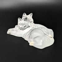 Crystal Lalique Cats Figurine "Happy and Heggie"