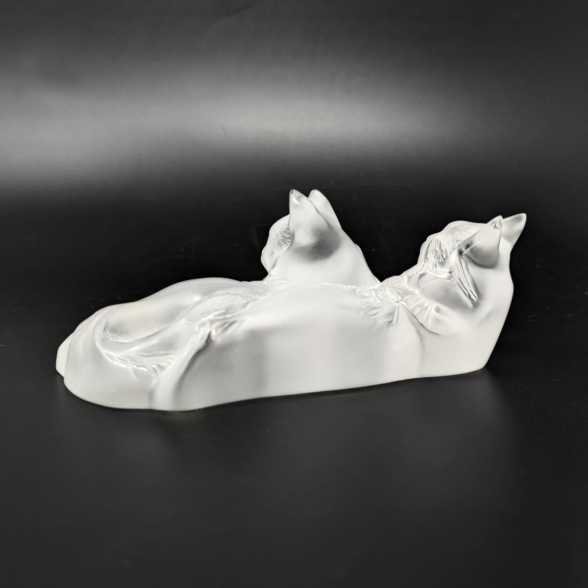 Crystal Lalique Cats Figurine "Happy and Heggie"
