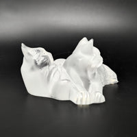 Crystal Lalique Cats Figurine "Happy and Heggie"