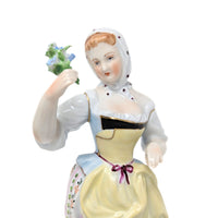 Carl Thieme Dresden "Man & Woman Selling Flowers" Porcelain Figurines (Pair)
