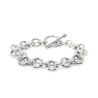 Vintage Sterling Silver Rolo T-Bar Toggle Bracelet