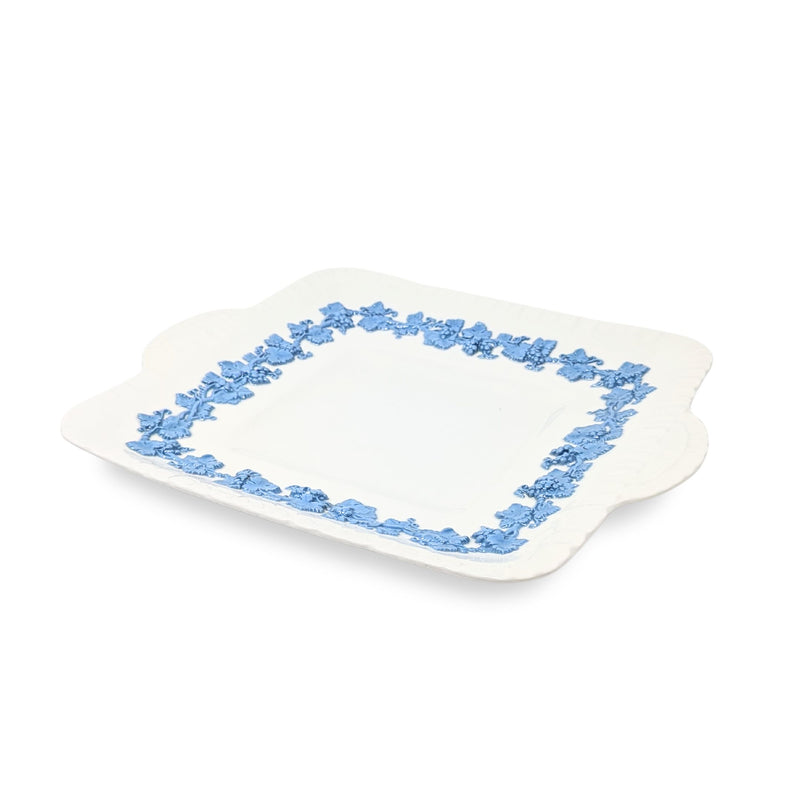 Wedgwood "Lavender on Cream" Shell Edge Square Handled Cake Plate
