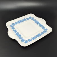 Wedgwood "Lavender on Cream" Shell Edge Square Handled Cake Plate