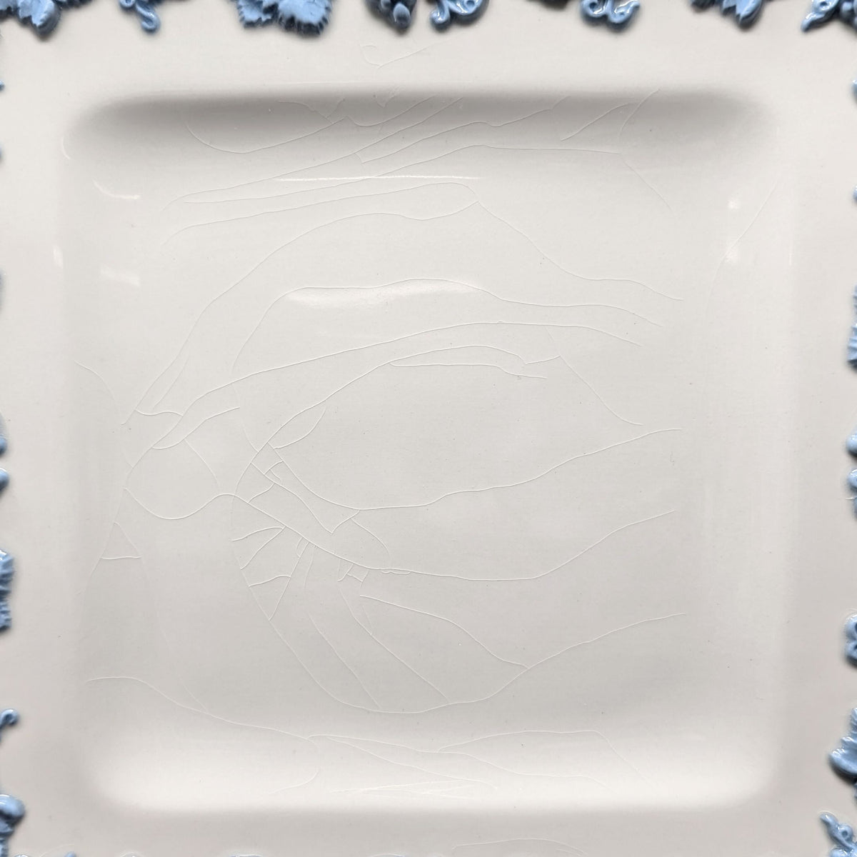 Wedgwood "Lavender on Cream" Shell Edge Square Handled Cake Plate