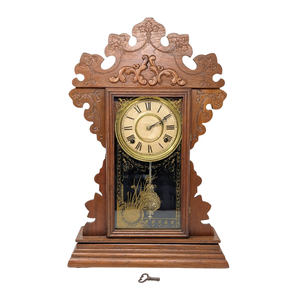 EN Welch 1890 #4 8-Day Gingerbread Mantel Clock