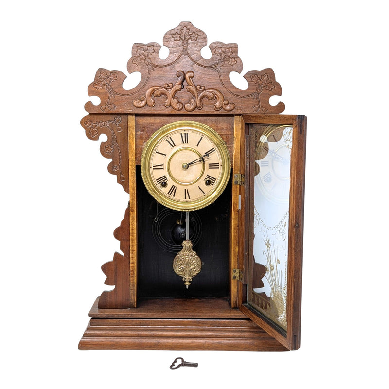 EN Welch 1890 #4 8-Day Gingerbread Mantel Clock