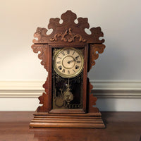 EN Welch 1890 #4 8-Day Gingerbread Mantel Clock