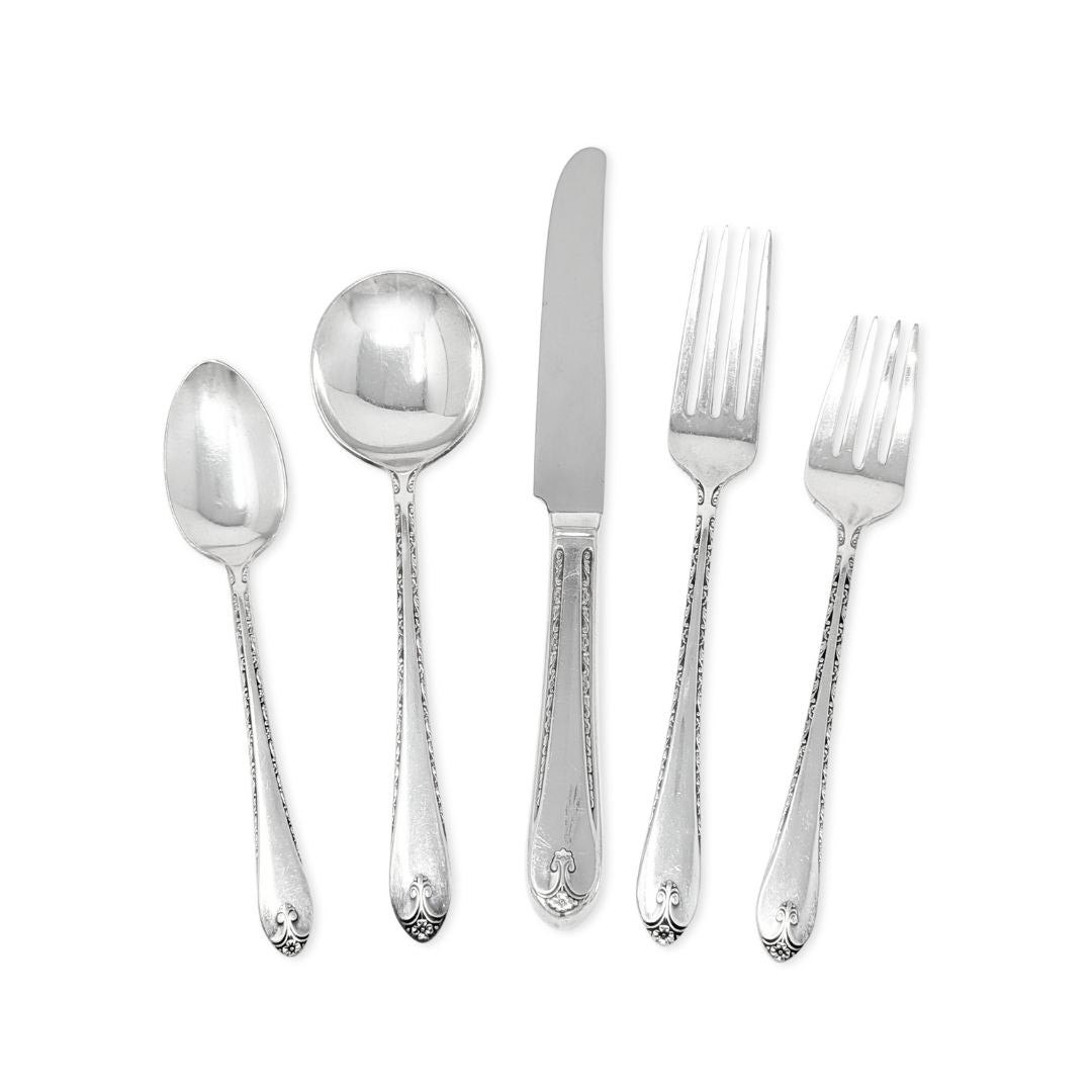 William Rogers & Son Silver Plate "Exquisite" 43pc Flatware Set, ca. 1940