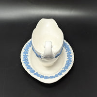 Wedgwood "Lavender on Cream" Shell Edge Gravy Boat & Underplate
