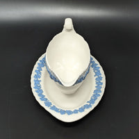 Wedgwood "Lavender on Cream" Shell Edge Gravy Boat & Underplate