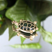 14K Gold Jade Turtle Pendant/Charm