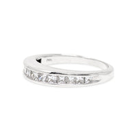 14K White Gold Princess Cut Diamond Anniversary Band - Size 6.25
