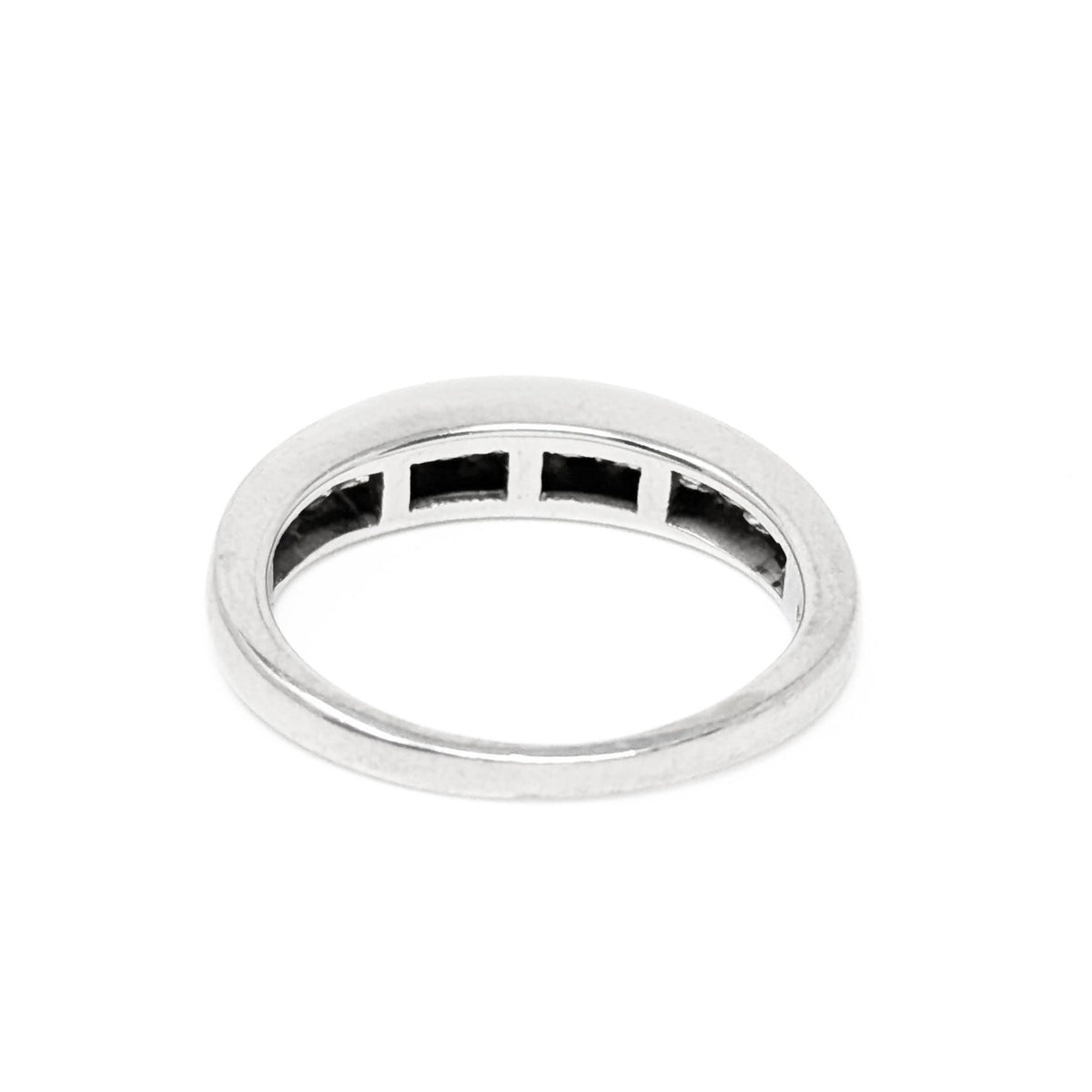 14K White Gold Princess Cut Diamond Anniversary Band - Size 6.25