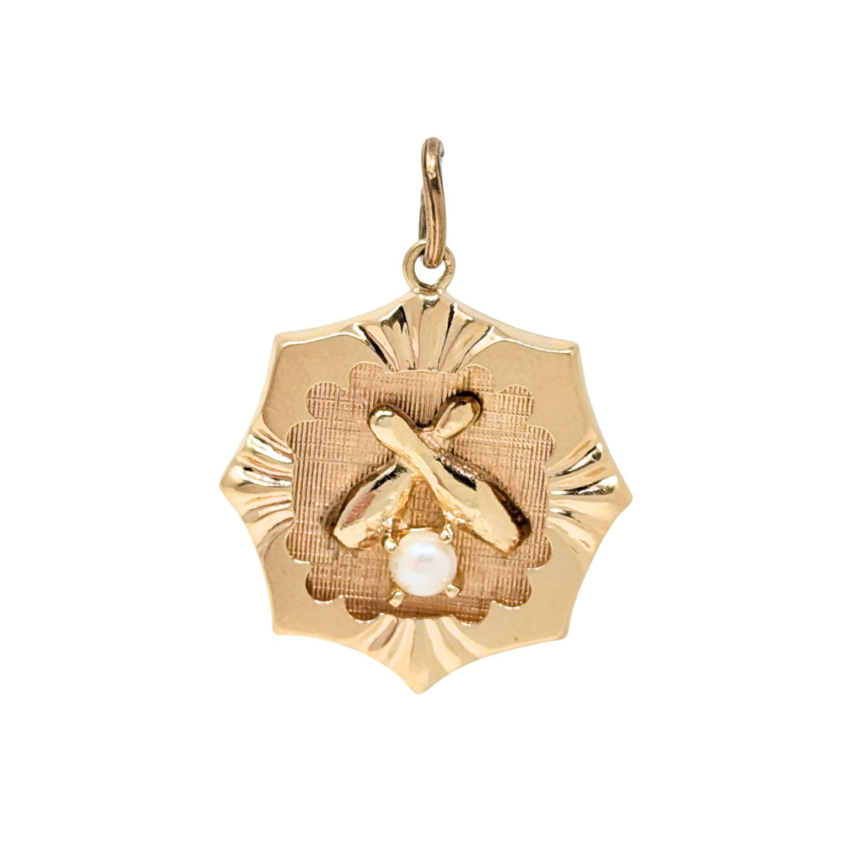 14K Gold & Pearl 1950’s Bowling Pendant/Charm