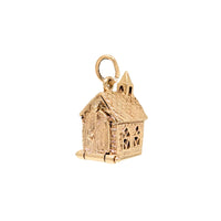 9K Gold & White Sapphire Chapel W/ Wedding Ring Set Charm
