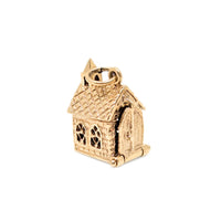 9K Gold & White Sapphire Chapel W/ Wedding Ring Set Charm