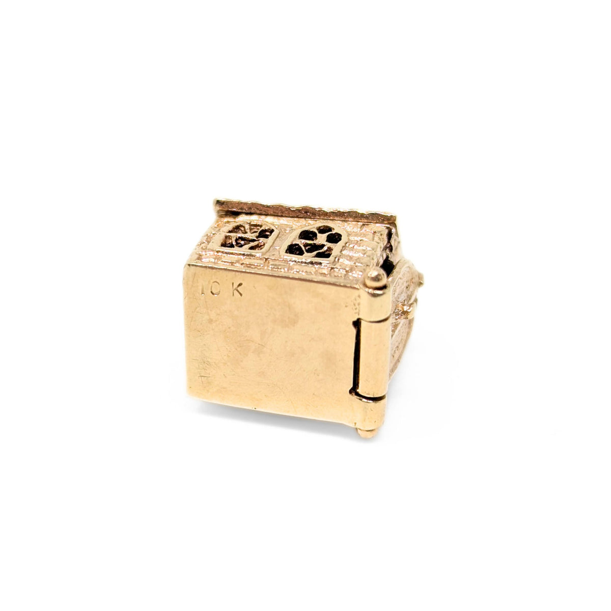 9K Gold & White Sapphire Chapel W/ Wedding Ring Set Charm