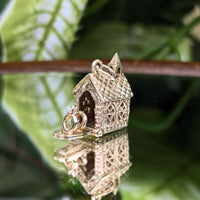9K Gold & White Sapphire Chapel W/ Wedding Ring Set Charm