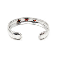 Vintage Sterling Silver Garnet Cuff Bracelet