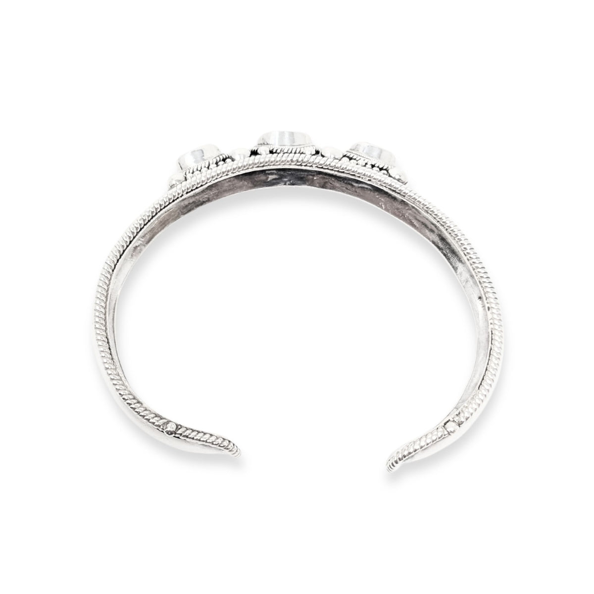 Vintage Sterling Silver Garnet Cuff Bracelet