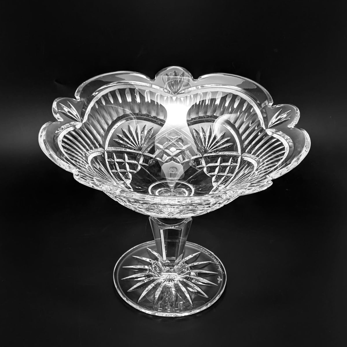 Waterford Crystal Jim O'Leary Signed 10" Compote w/ Original Box & Certificates