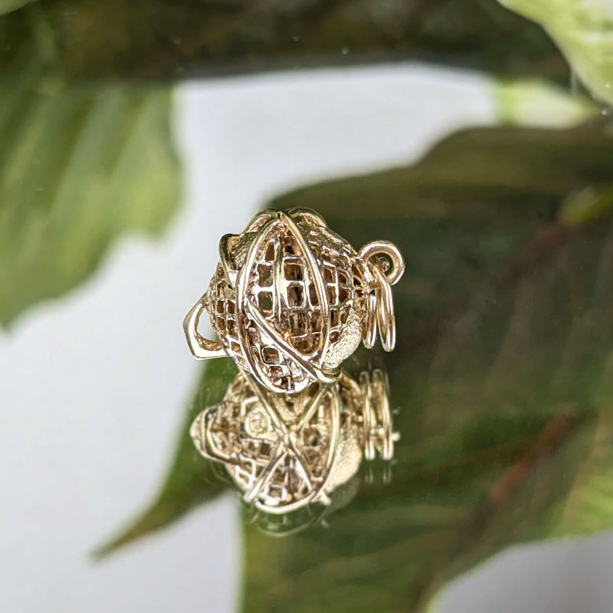 14K Gold 1950’s Armillary Sphere World Globe Charm