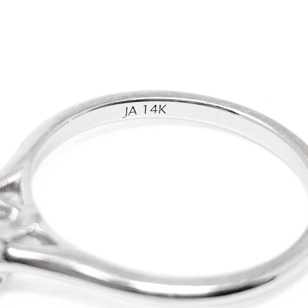 14K White Gold 0.6ct Emerald Cut Diamond Solitaire Engagement Set  - Size 6