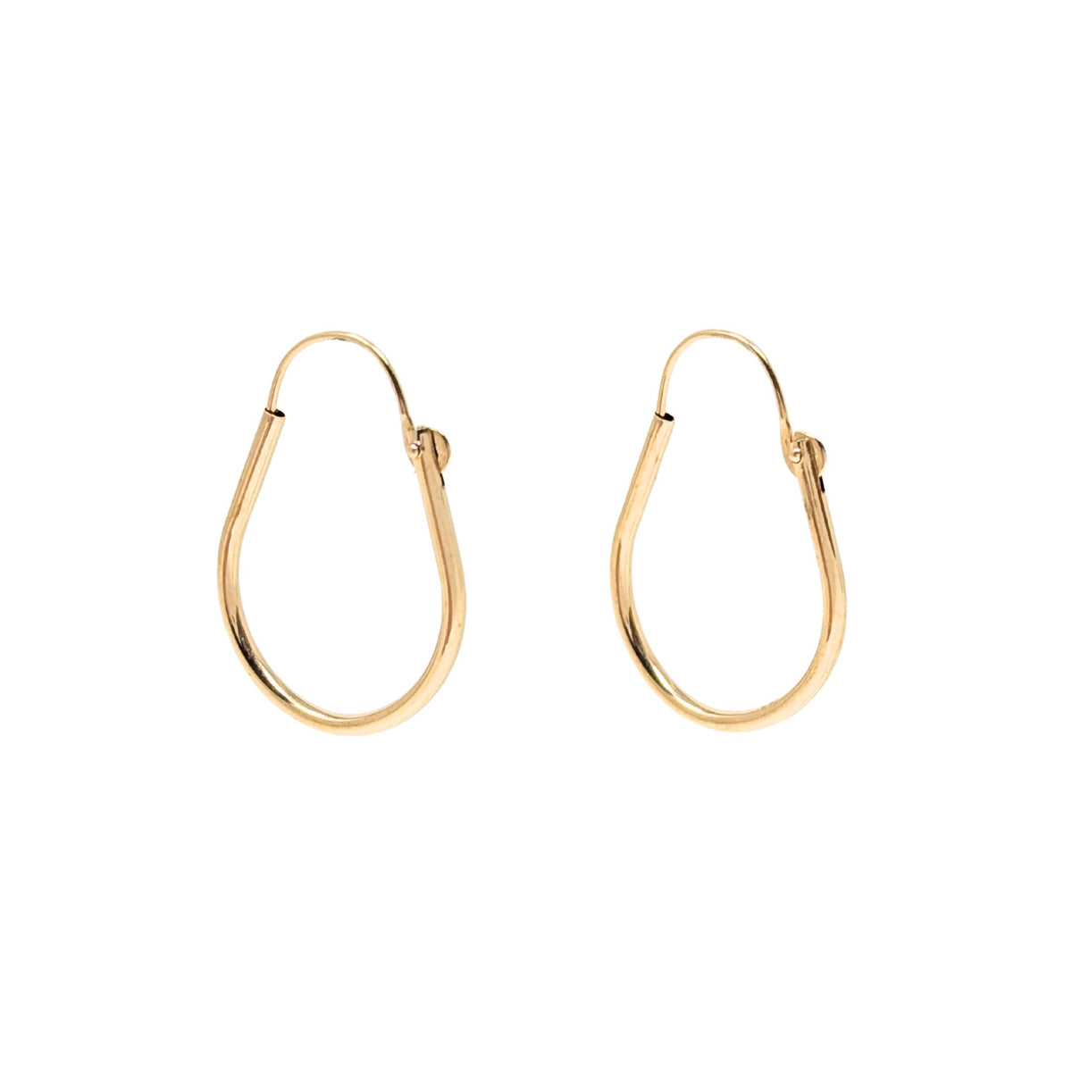 14K Gold Hollow Horseshoe Hoop Earrings